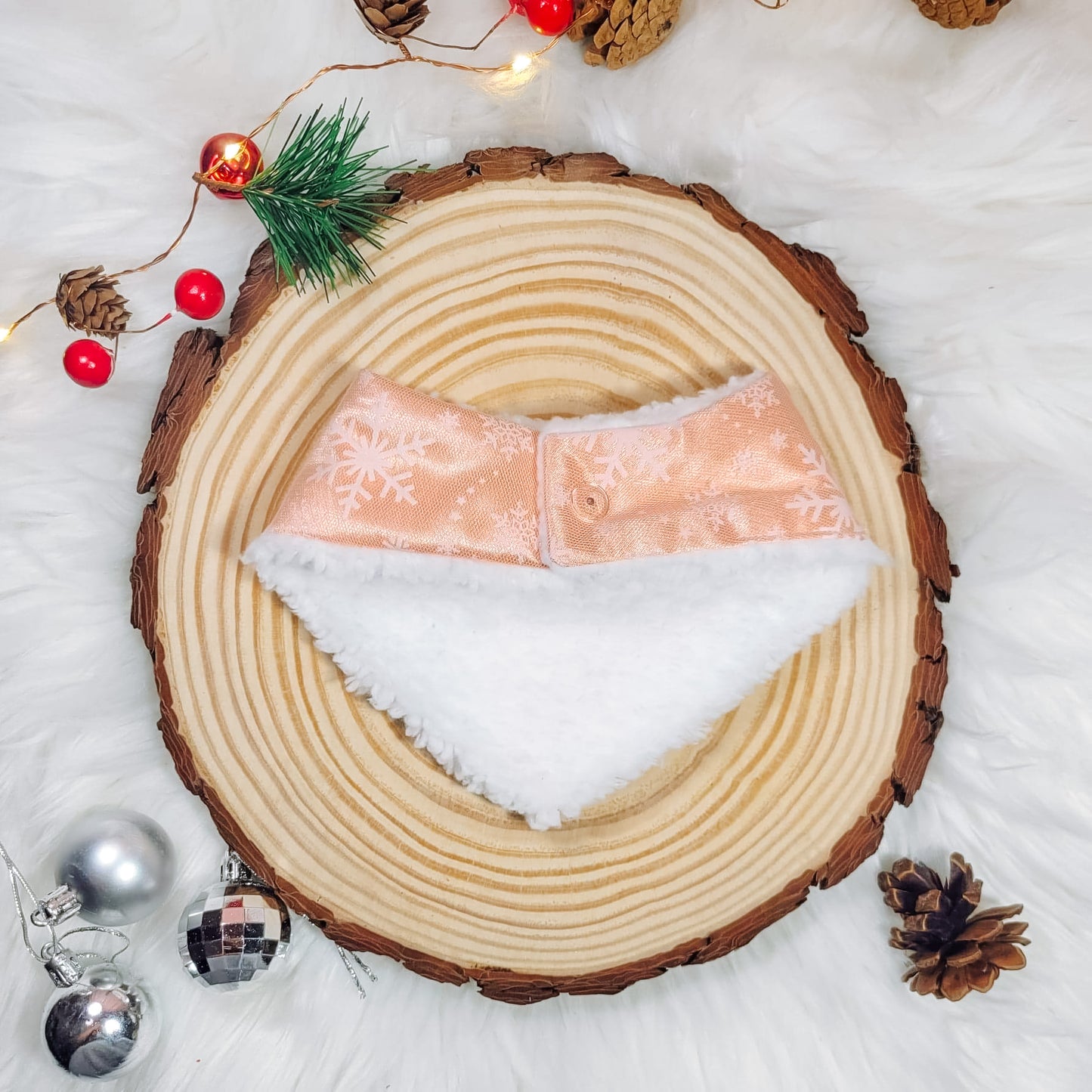 The "Let it snow" peach bandana