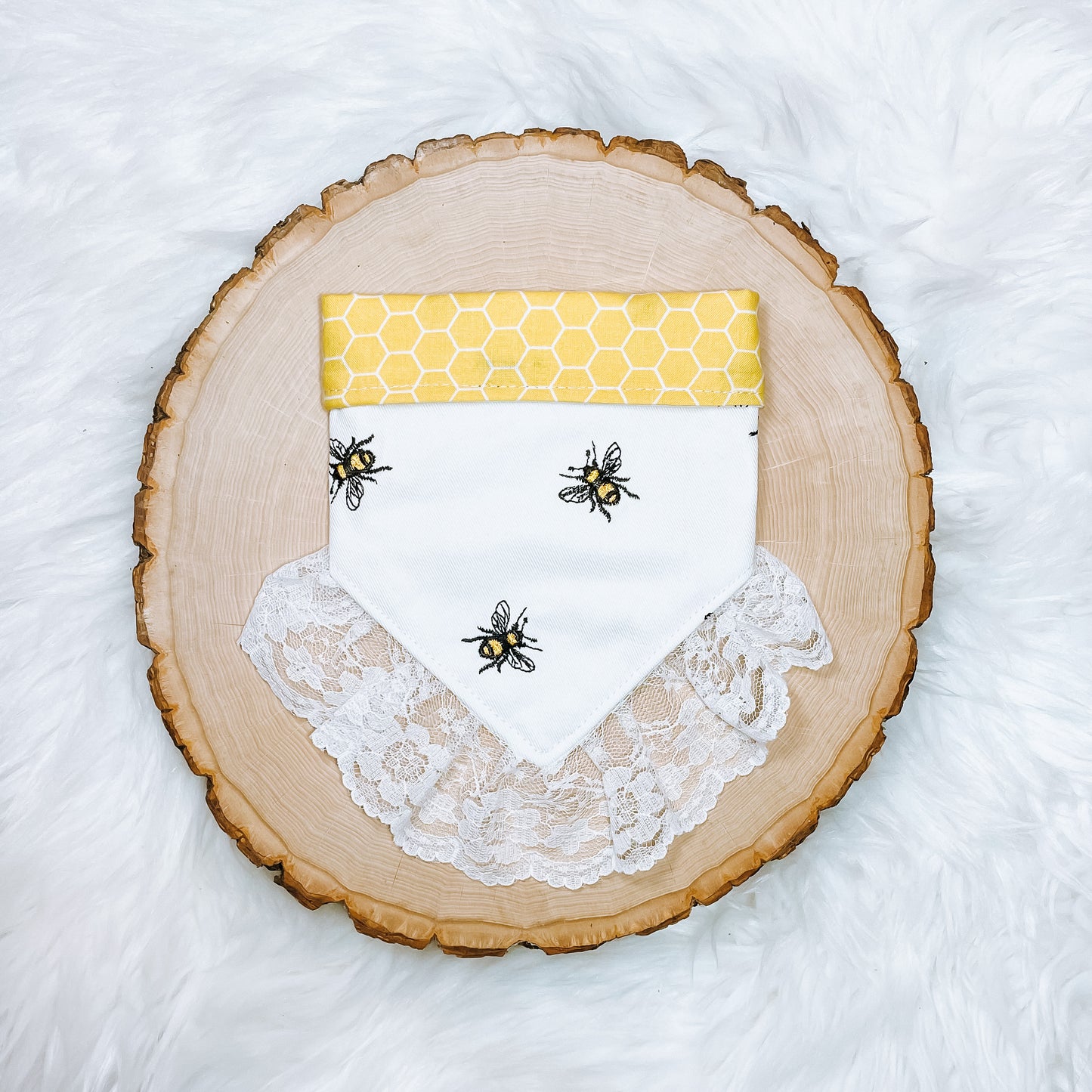 The “Bee Kind” bandana  w/ Lace ruffles